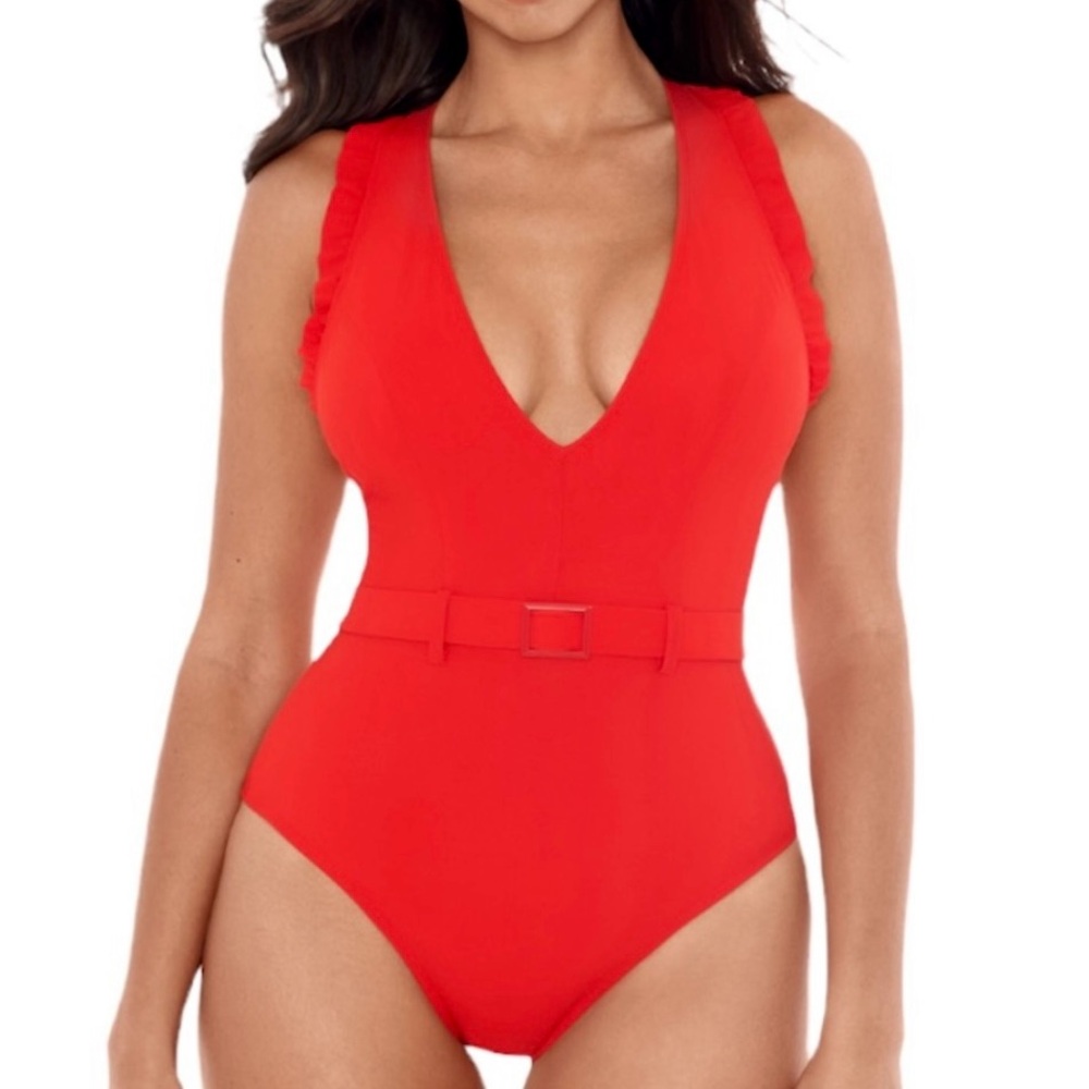 Skinnydippers Ruffle Plunge One Piece - Picture 2 of 16